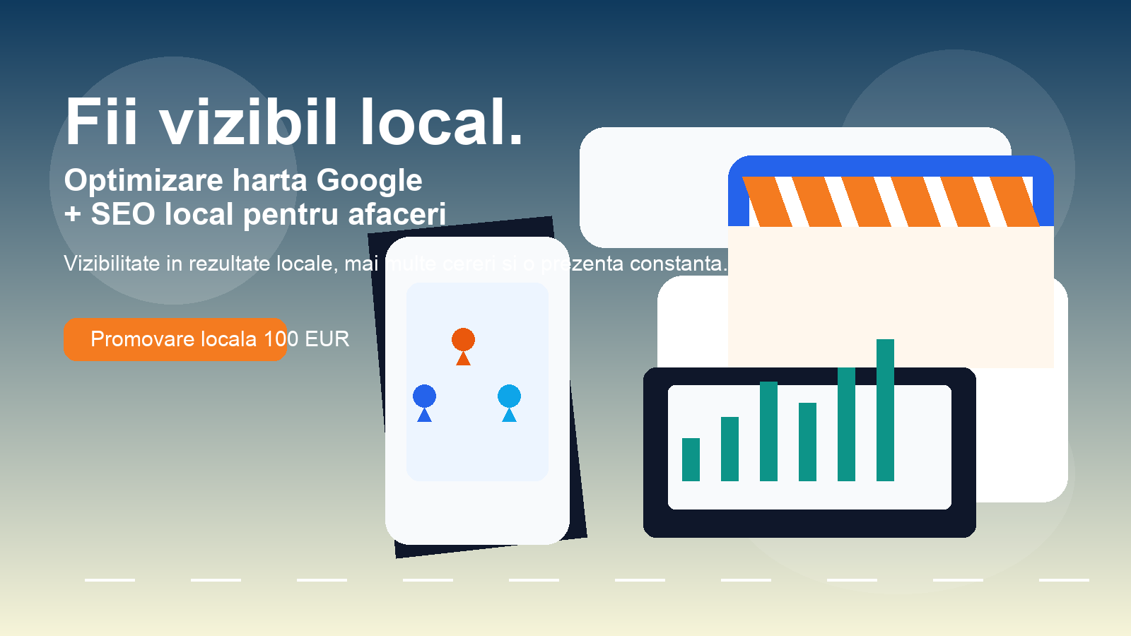 Optimizare hartă Google pentru afaceri locale: cum transformă un abonament de promovare locală de 100 EUR căutările în cereri