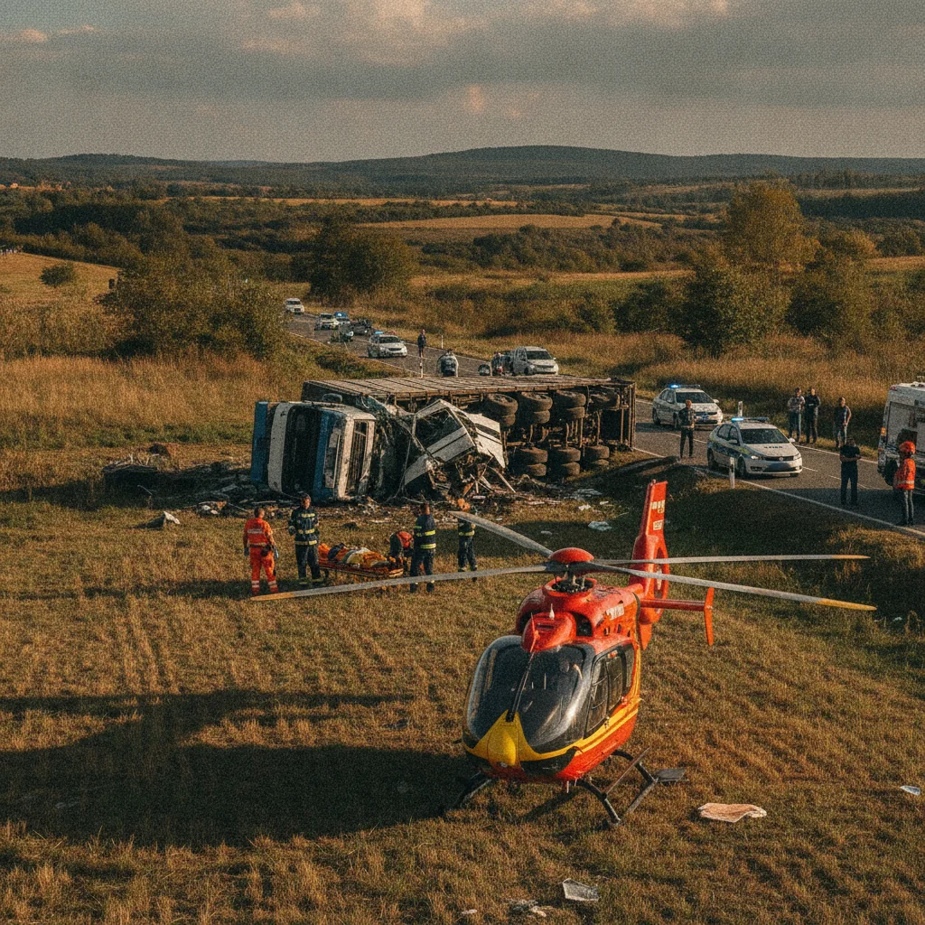 Accident grav pe DN7 la Căpruța: O victimă transportată cu SMURD