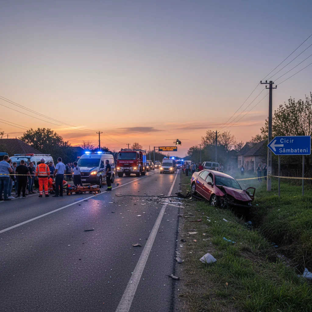Accident rutier grav la ieșirea din Cicir spre Sâmbăteni – Imagini video exclusive