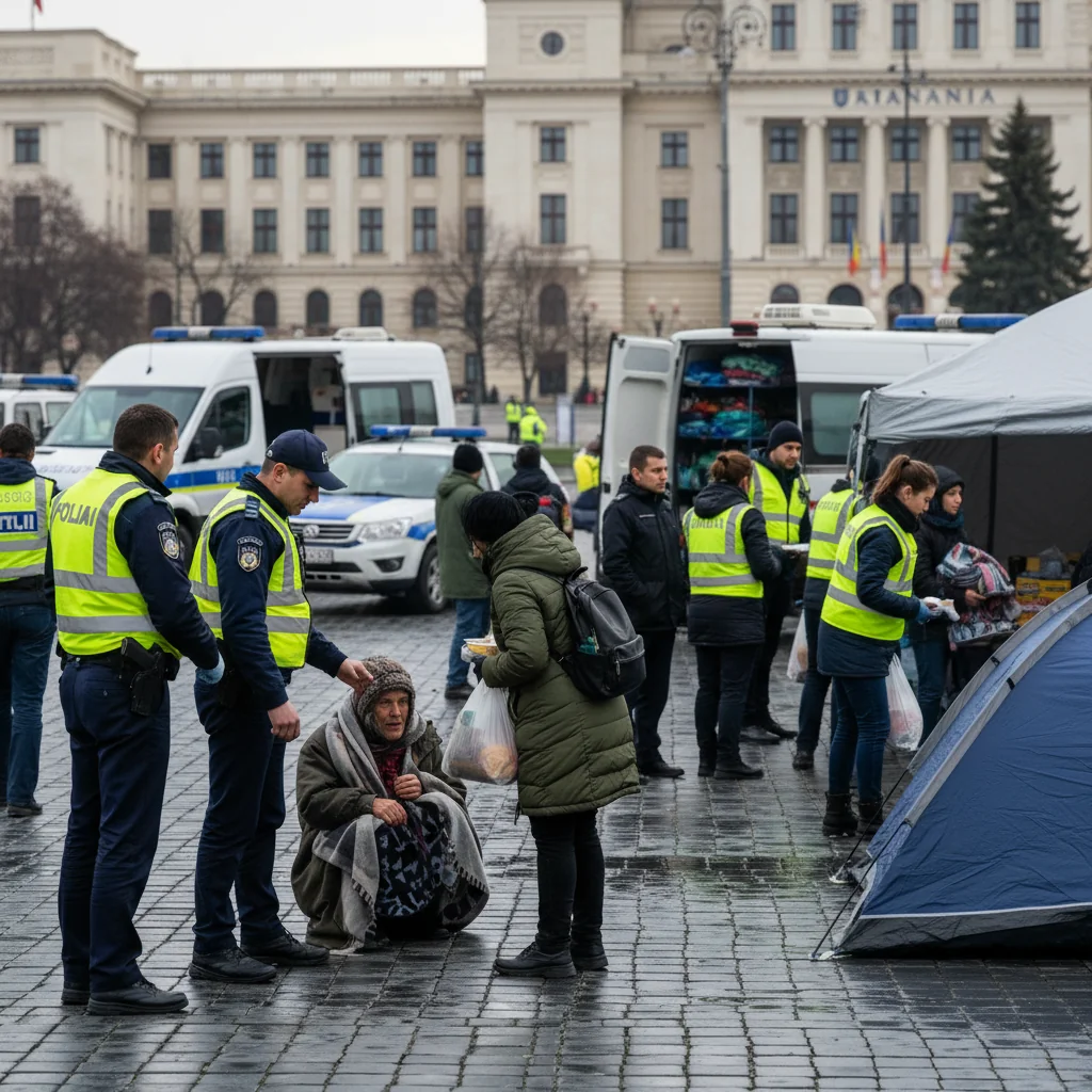 Acțiune comună la Arad pentru combaterea cerșetoriei și sprijinirea persoanelor fără adăpost