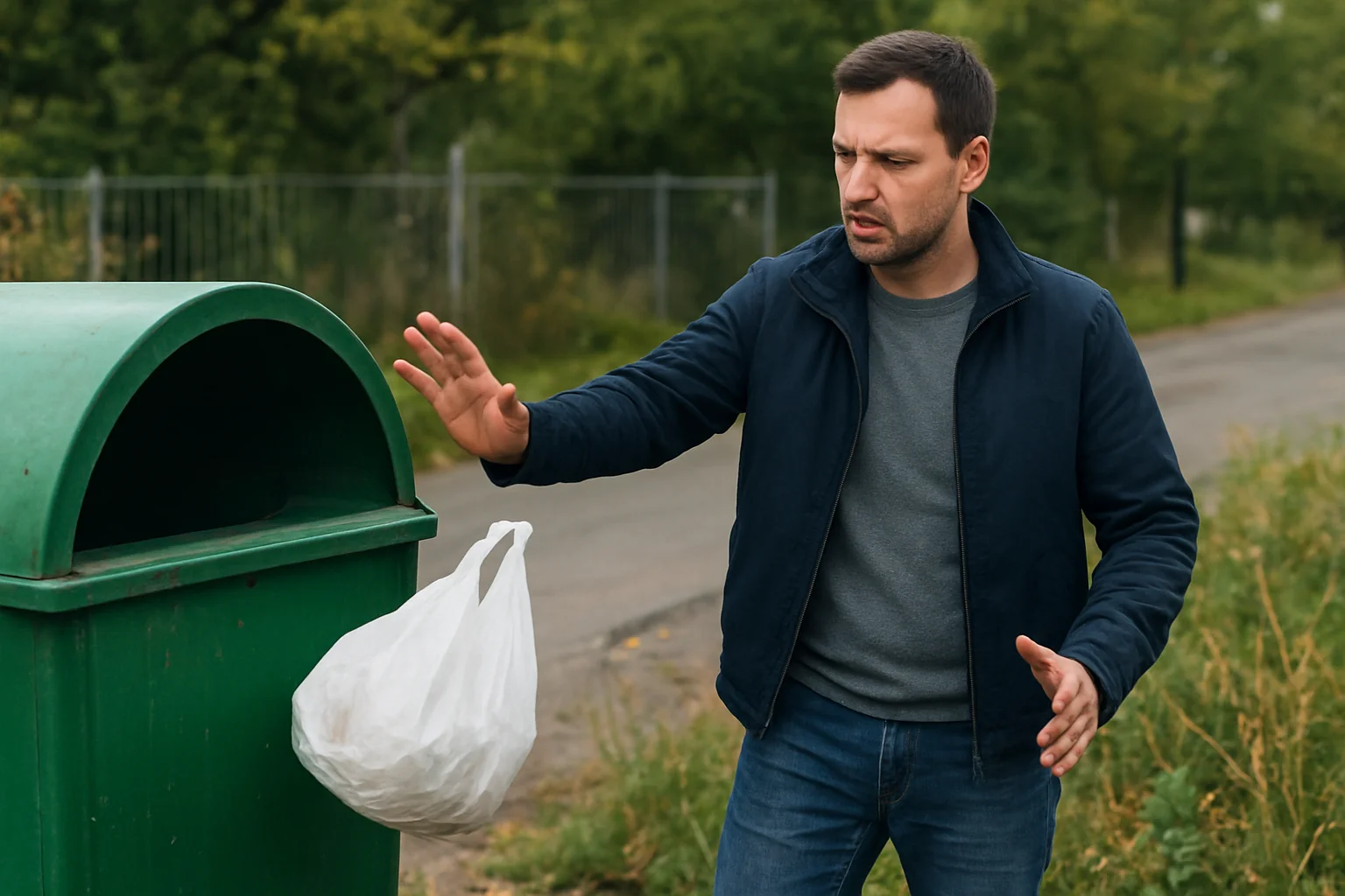 Arădean filmat în timp ce abandona deșeuri lângă insula ecologică