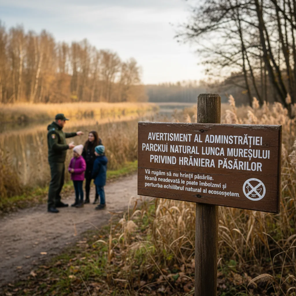 Avertisment la Arad: vizitatorii Parcului Natural Lunca Mureșului sunt rugați să nu hrănească păsările