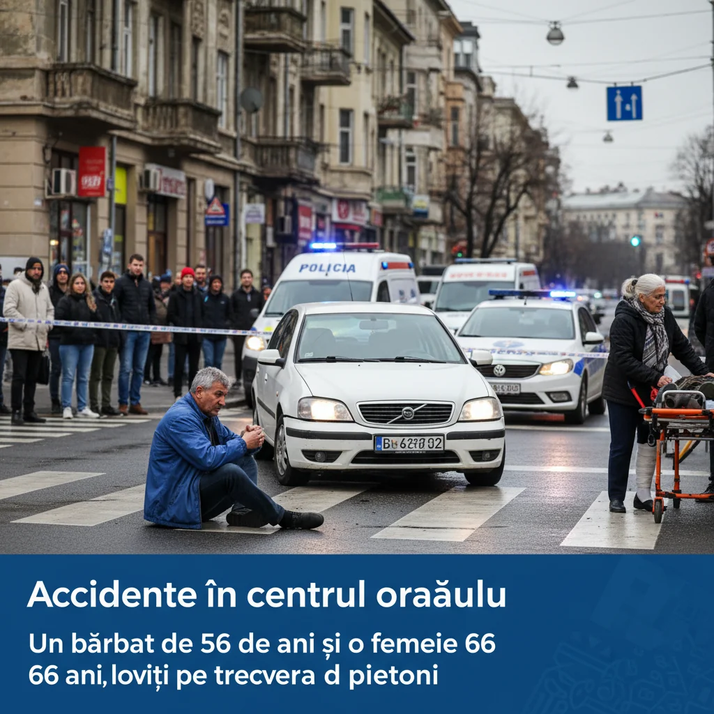 bărbat de 56 de ani și femeie de 66 de ani accidentați pe trecerea de pietoni