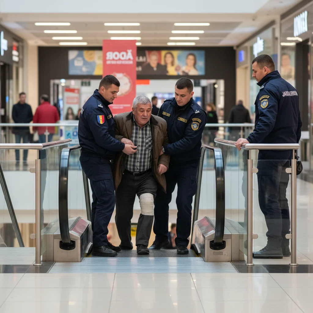 Bărbat de 63 de ani rănit pe scările rulante într-un mall din Arad, salvat de intervenția rapidă a jandarmilor