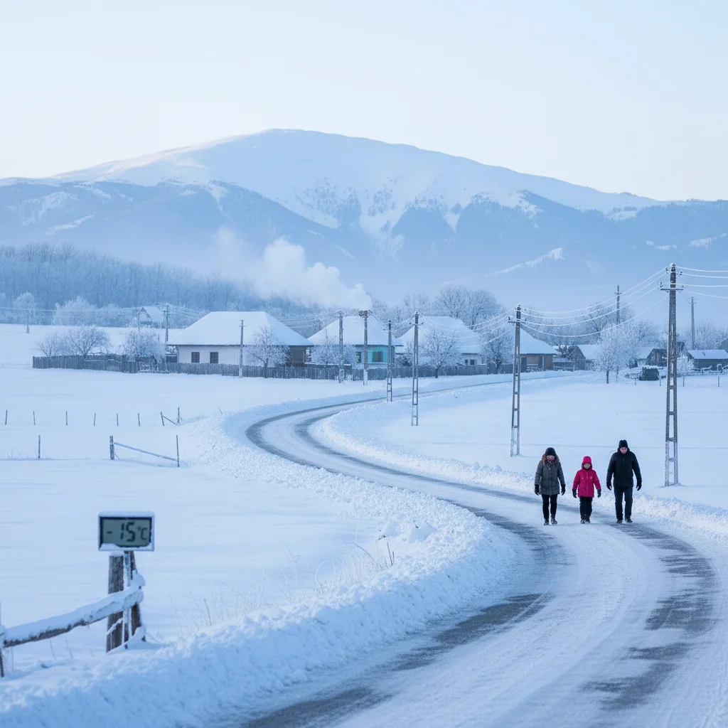 Cod galben de ger prelungit la Arad: temperaturi sub -15°C anunțate în județ