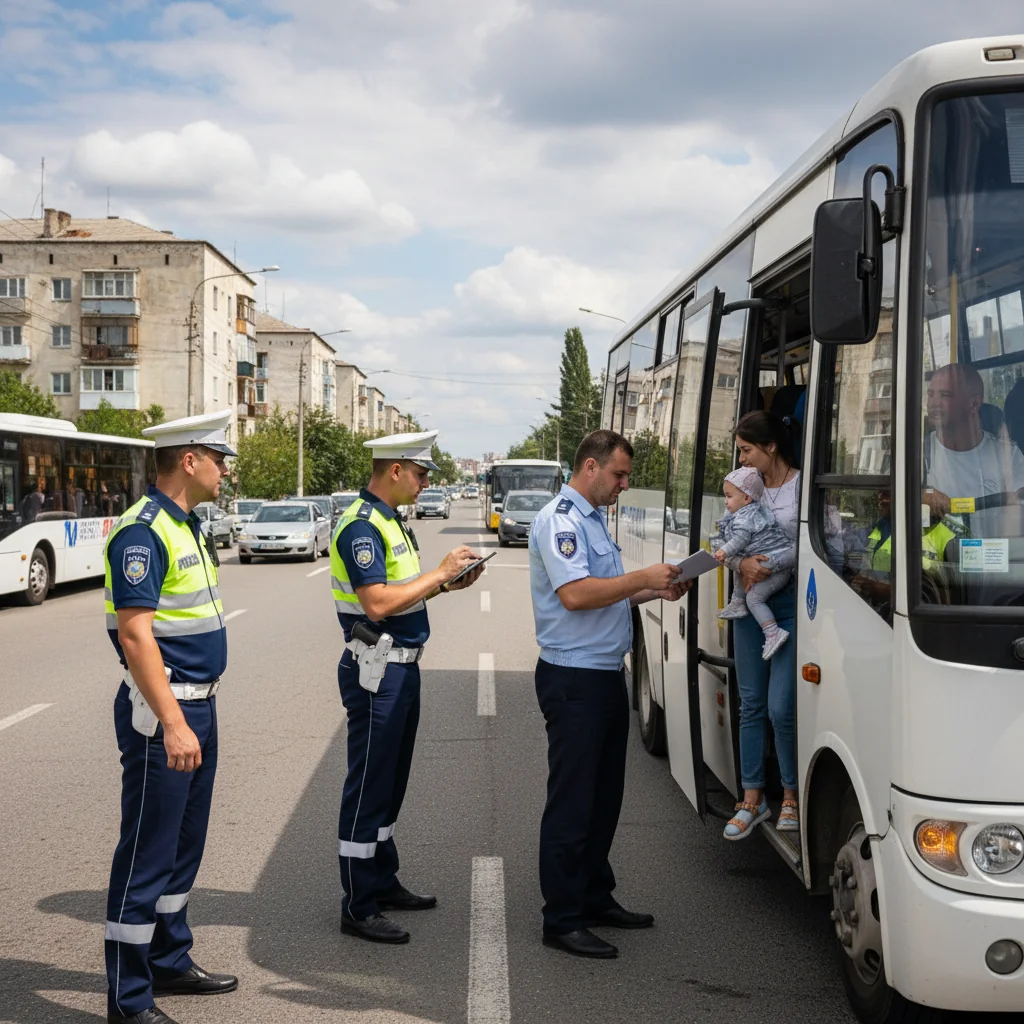 Controale la transportul de persoane în Arad: verificări extinse ale polițiștilor rutieri