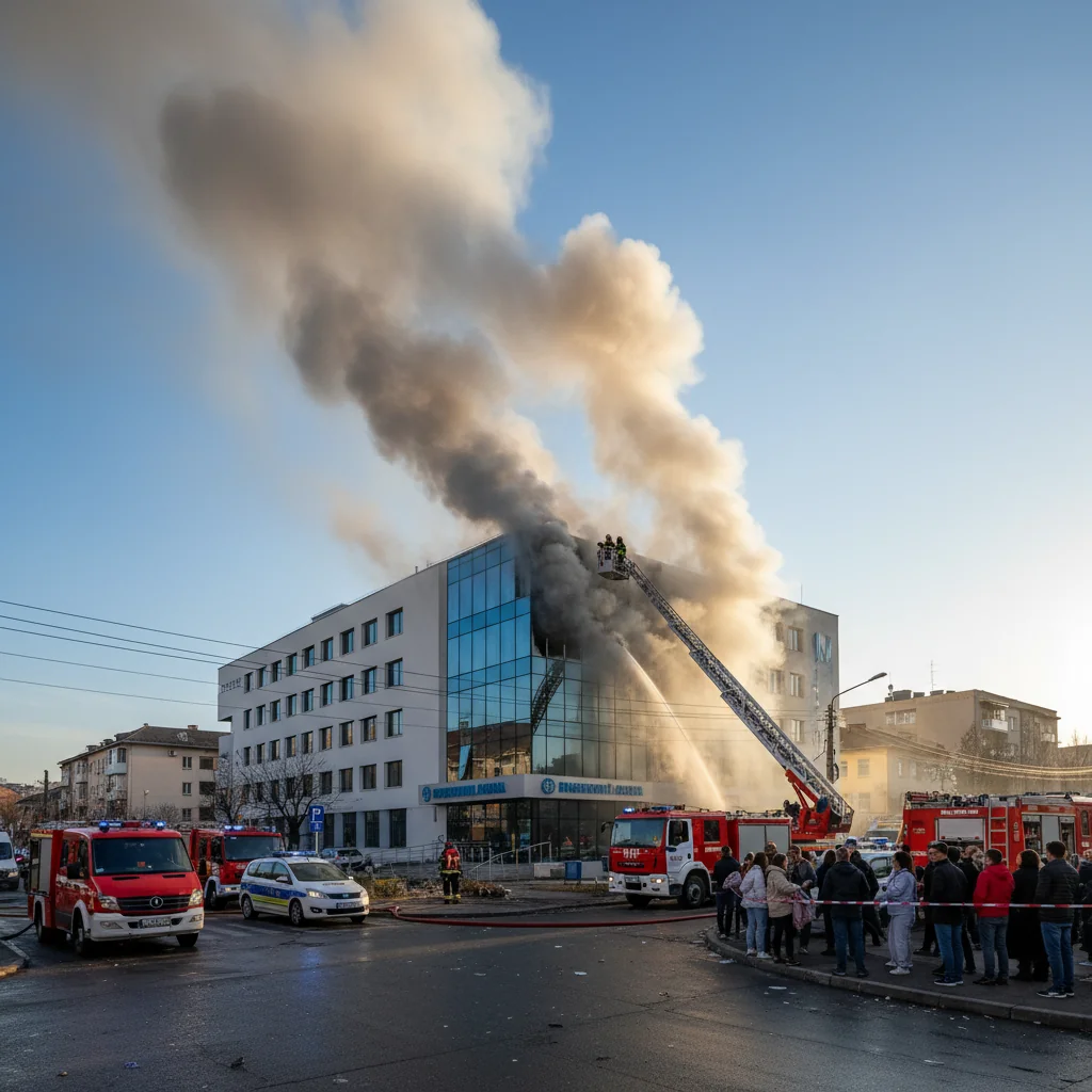 Degajări de fum la un spital privat din Arad: pacienții evacuați preventiv