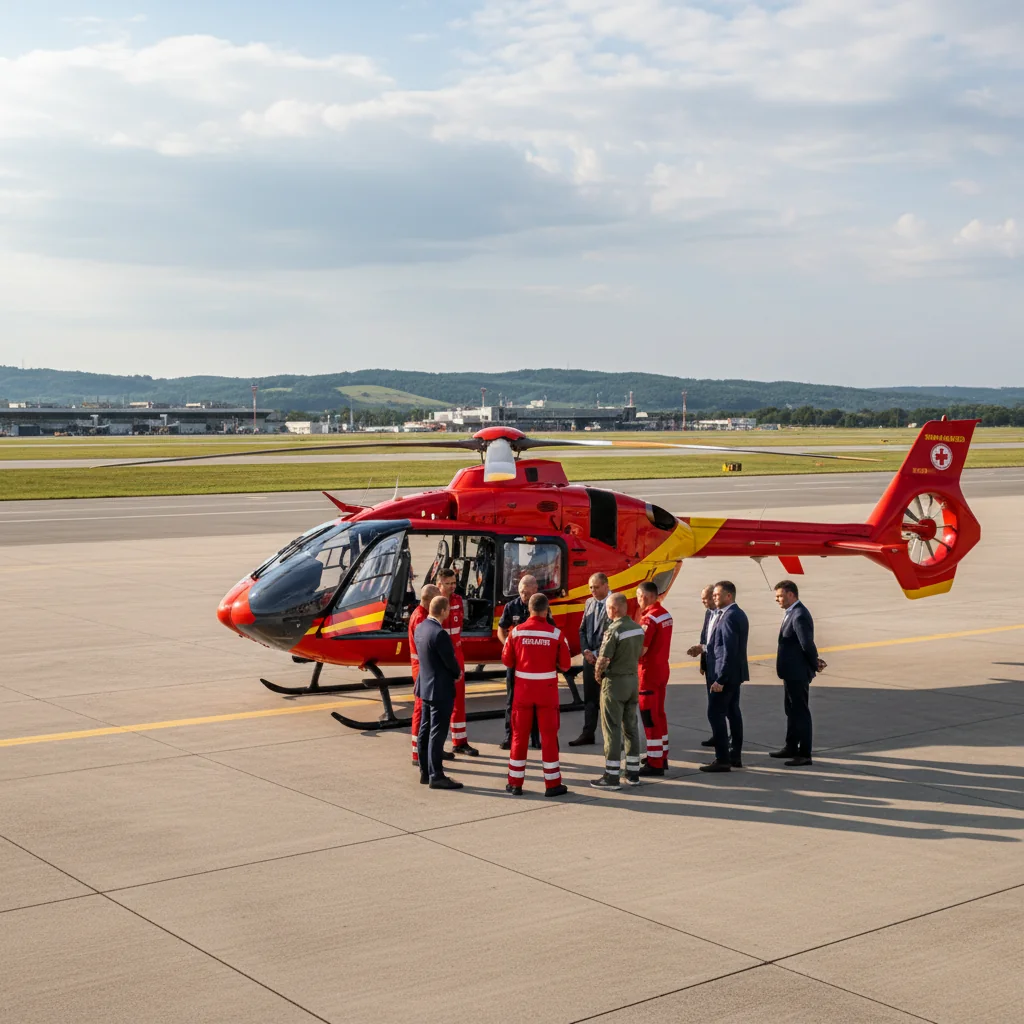 Elicopter EC145 nou, operațional la baza SMURD de pe Aeroportul Arad