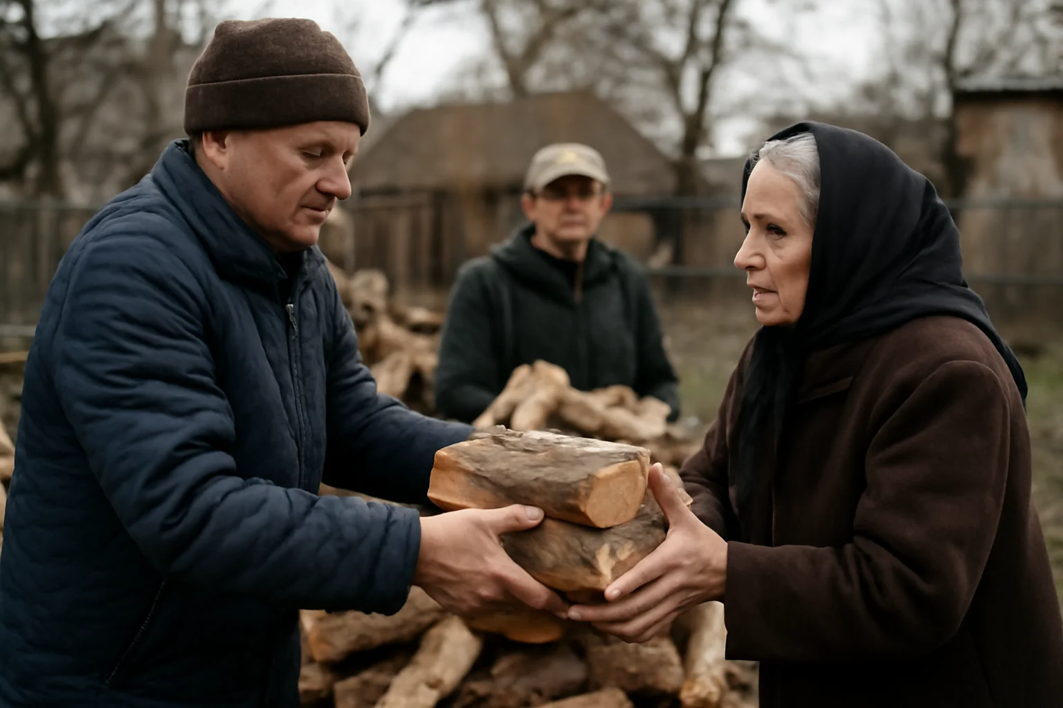 FOTO | Sprijin cu lemne de foc pentru vârstnicii care trăiesc singuri în Arad