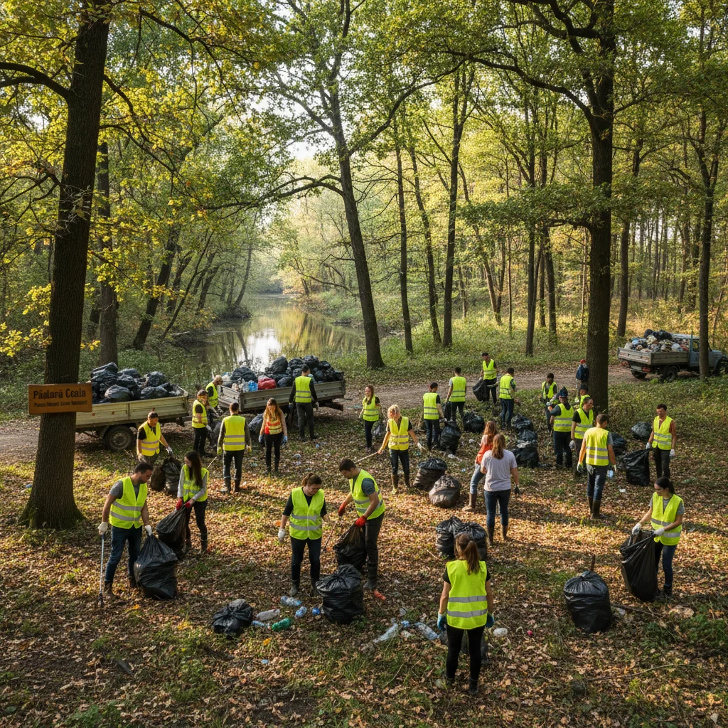 Igienizare în Pădurea Ceala din Parcul Natural Lunca Mureșului