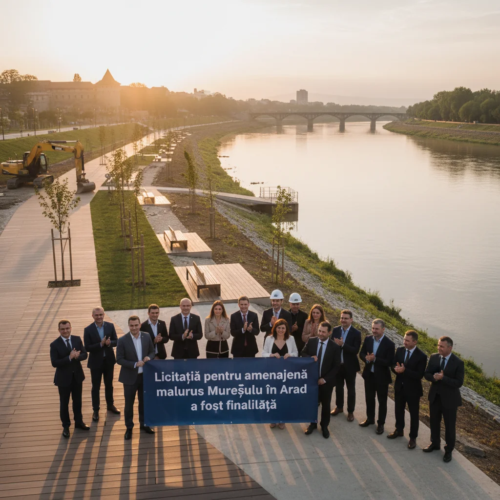 Licitația pentru reamenajarea malurilor Mureșului în Arad are câștigător și finanțare europeană