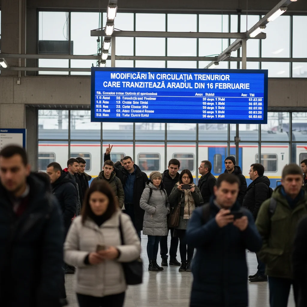 Modificări importante la trenurile CFR care tranzitează Aradul din 16 februarie 2026
