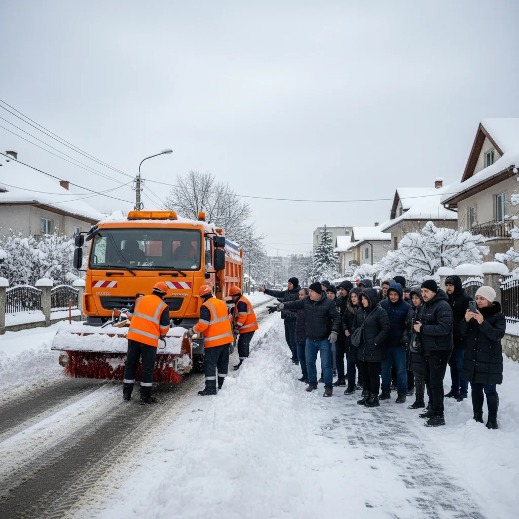 Nemulțumiri față de deszăpezirea din Arad: locuitorii reclamă străzi și trotuare necurățate