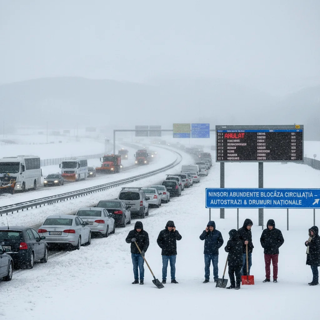 Ninsori abundente afectează traficul național și legăturile aeriene, cu impact și în Arad
