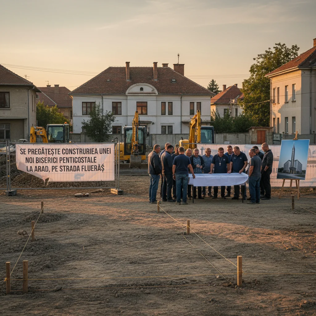 Nouă biserică penticostală în construcție pe strada Flueraș în Arad