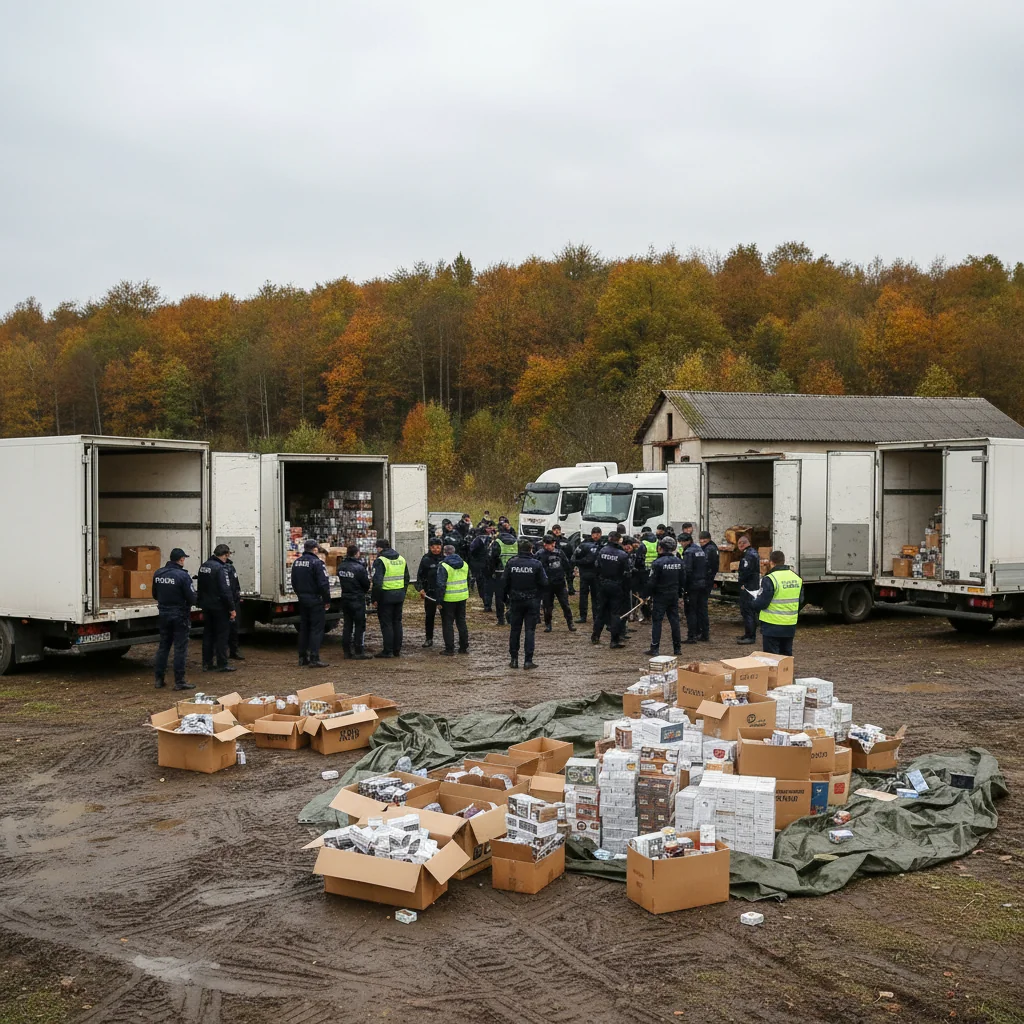 Operațiune majoră la Arad: Contrabandă de țigarete destructurată în comuna Zărand