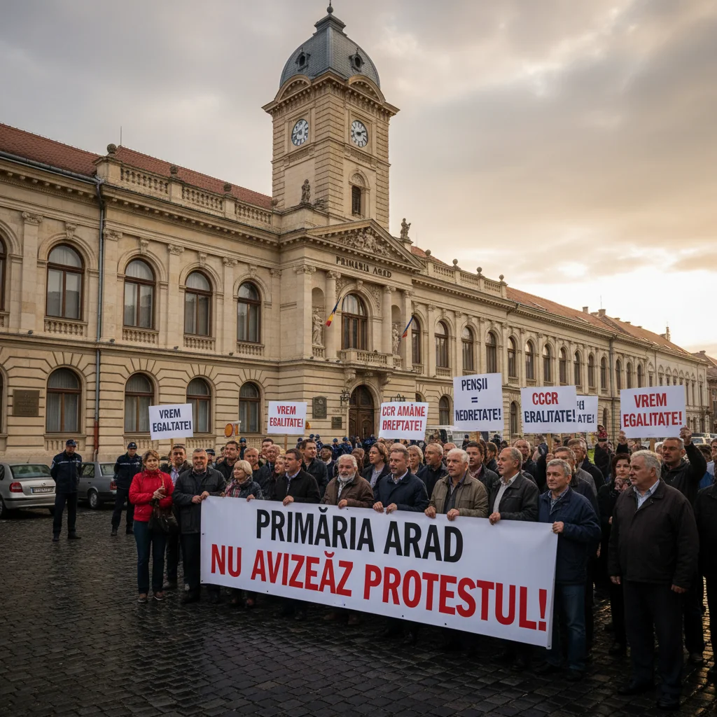 Primăria Arad respinge avizarea unui protest față de amânarea deciziei CCR privind pensiile speciale