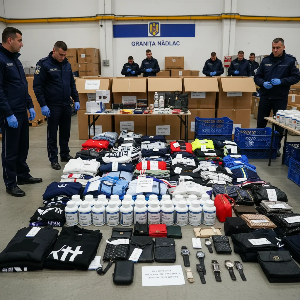 Produse contrafăcute în Nădlac: Mii de articole confiscate