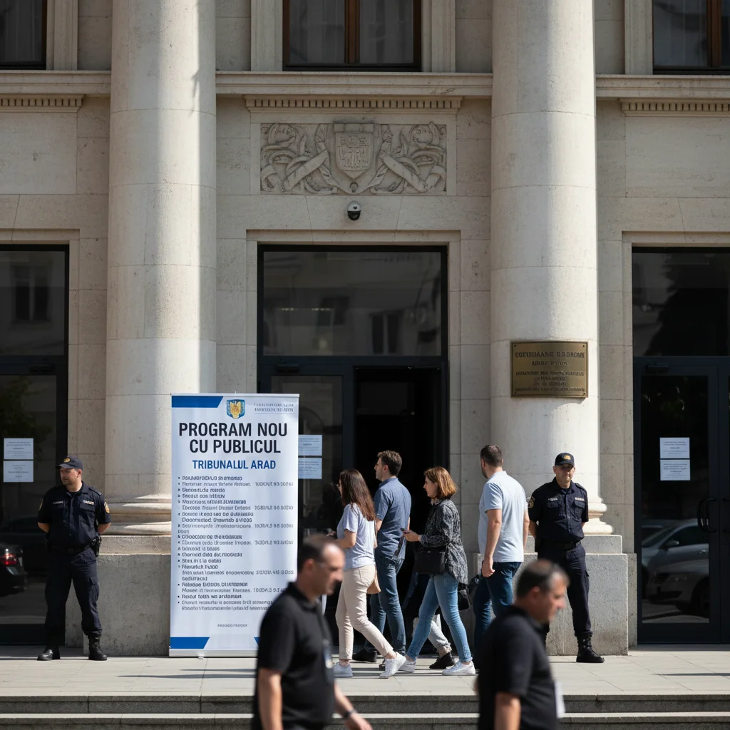 Program actualizat cu publicul la Tribunalul Arad pentru registratură și arhivă