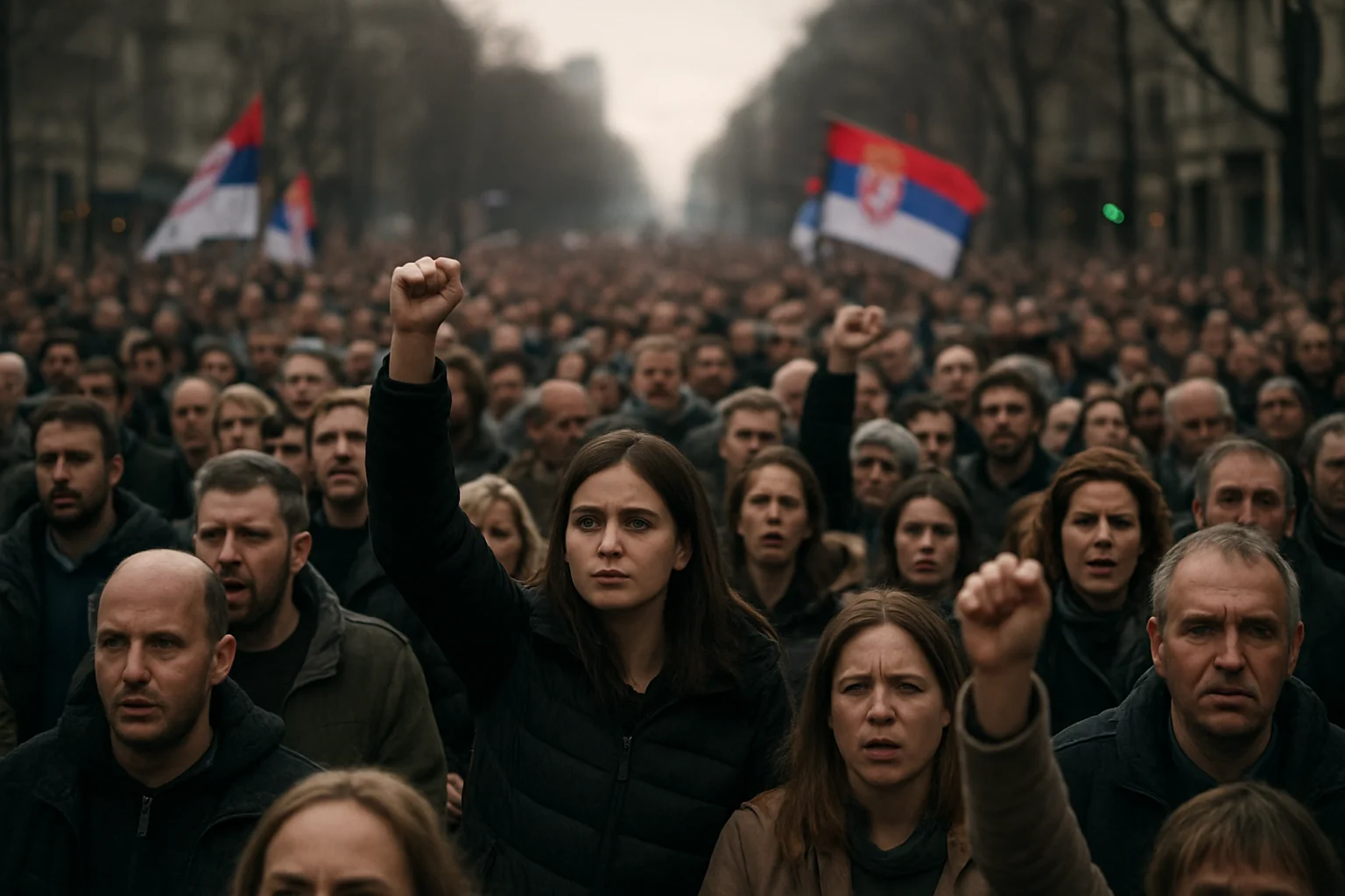 Sârbi protestează la Belgrad cerând alegeri anticipate după tragedie