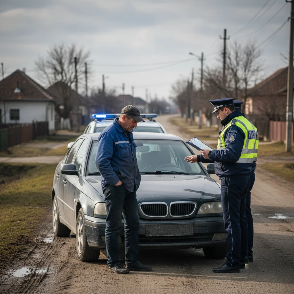 Șofer din Olari, depistat în Arad după ce ar fi condus trei luni cu o mașină neînmatriculată în Galșa
