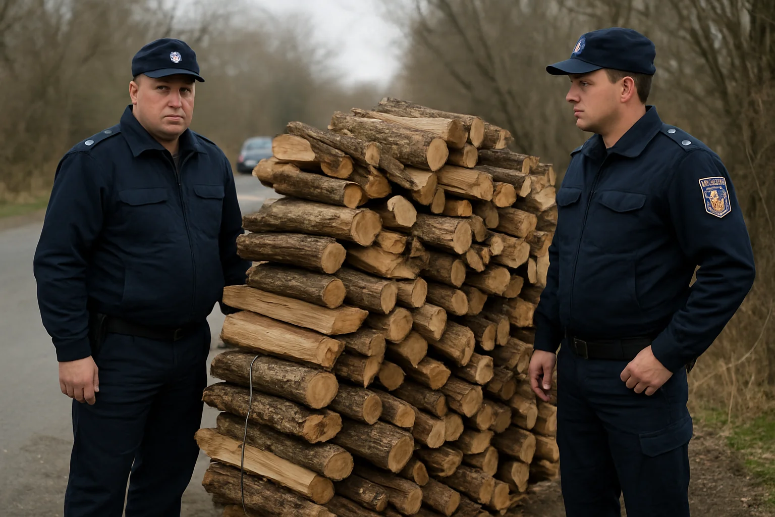 Transport ilegal de lemne oprit de poliție în Arad