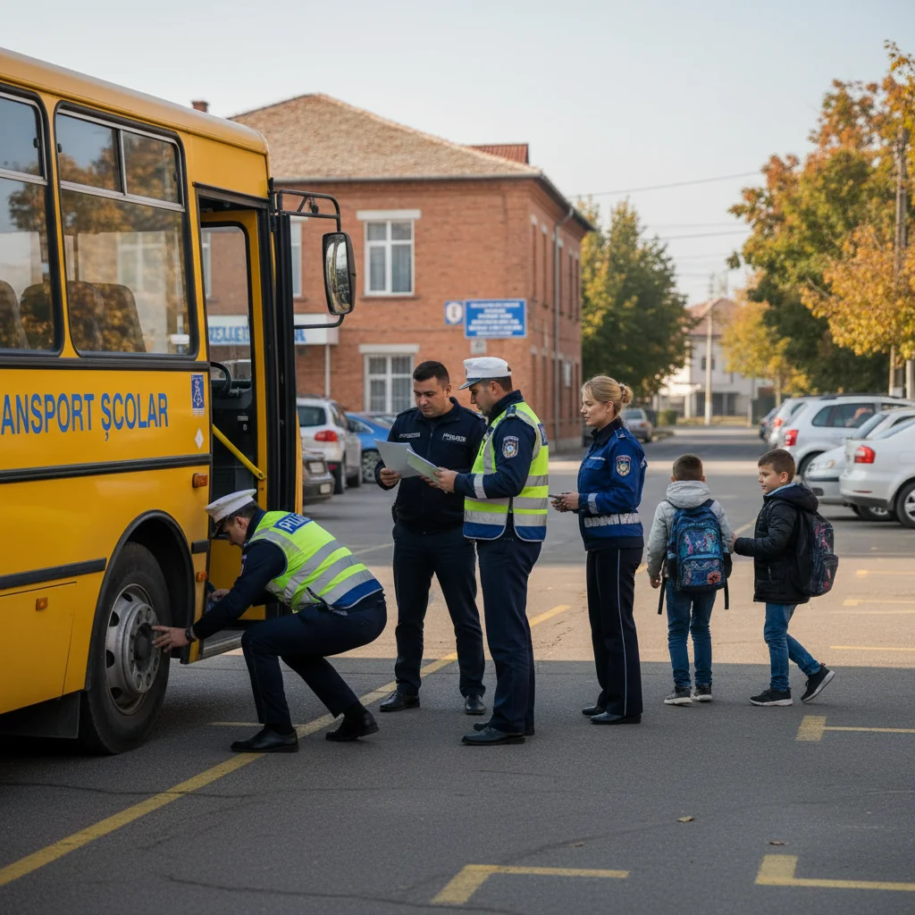 Transportul școlar din Arad, verificat de polițiști la început de 2026